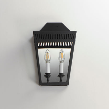 Maxim Oxford Outdoor 2-Light Wall Sconce in Black 30593CLBK