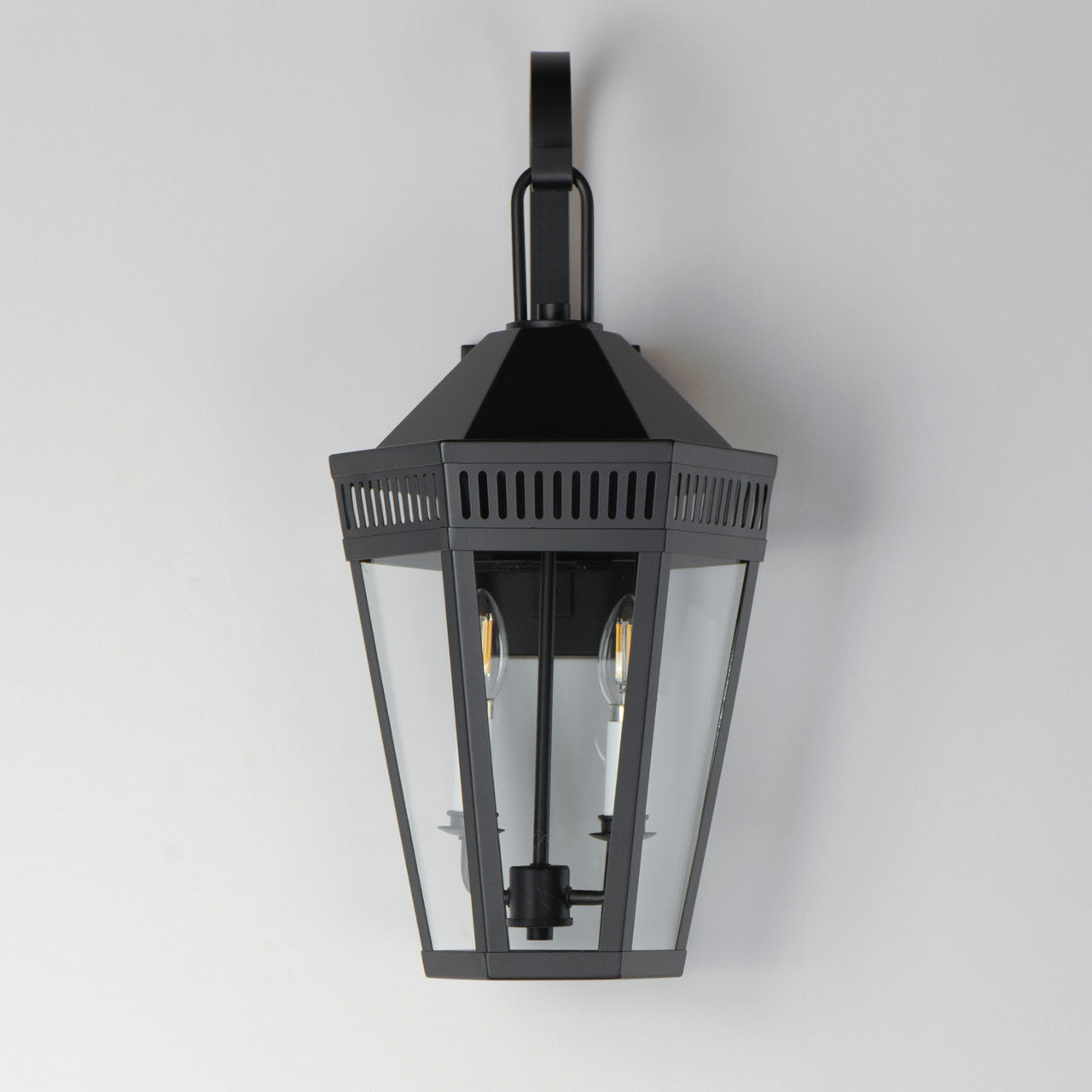 Maxim Oxford Outdoor 2-Light Wall Sconce in Black 30594CLBK