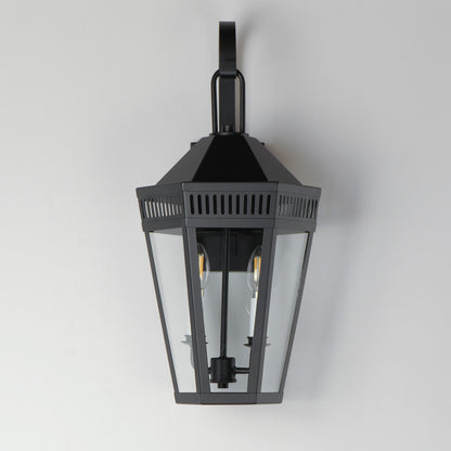 Maxim Oxford Outdoor 2-Light Wall Sconce in Black 30594CLBK