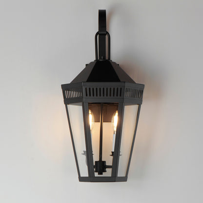 Maxim Oxford Outdoor 2-Light Wall Sconce in Black 30594CLBK