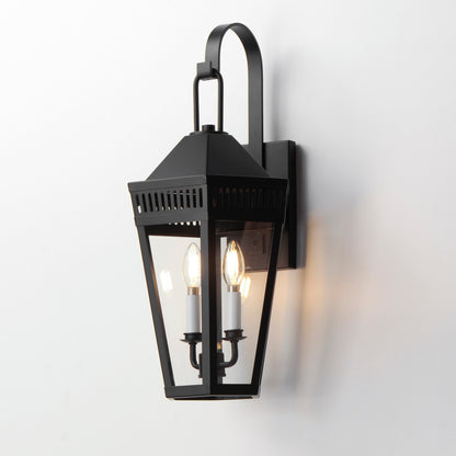 Maxim Oxford Outdoor 2-Light Wall Sconce in Black 30594CLBK