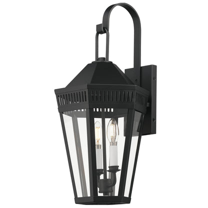 Maxim Oxford Outdoor 2-Light Wall Sconce in Black 30594CLBK