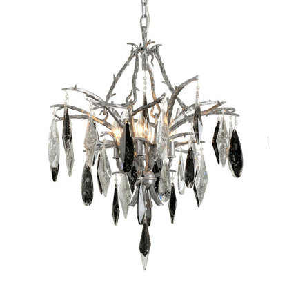 Corbett Lighting Nera Chandelier in Blackened Silver Leaf 306-04