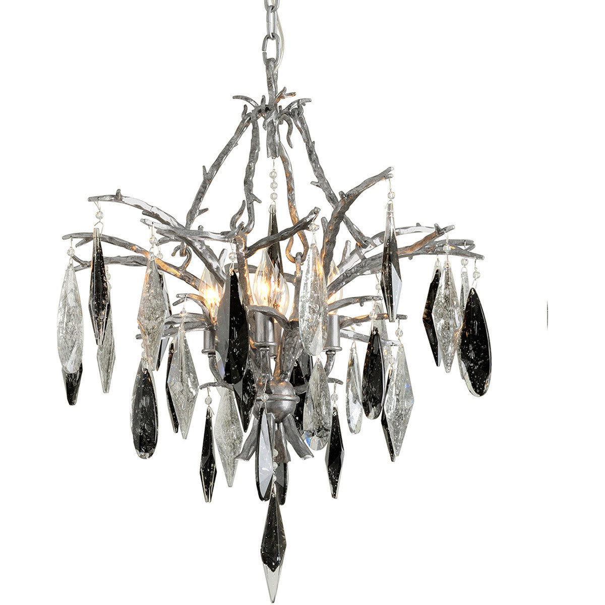 Corbett Lighting Nera Chandelier in Blackened Silver Leaf 306-04