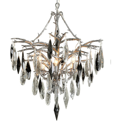 Corbett Lighting Nera Chandelier in Blackened Silver Leaf 306-06