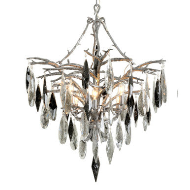 Corbett Lighting Nera Chandelier in Blackened Silver Leaf 306-06