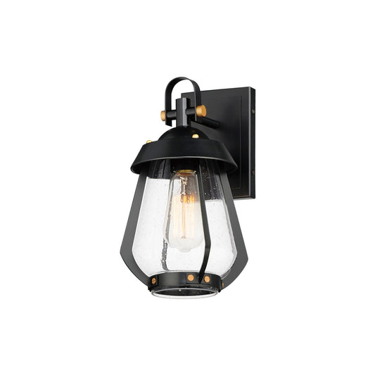 Maxim Mariner Small Outdoor Sconce in Black / Antique Brass 30620CDBKAB