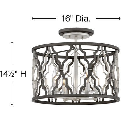 Hinkley Lighting Portico Medium Semi-Flush Mount Glacial 3063GG