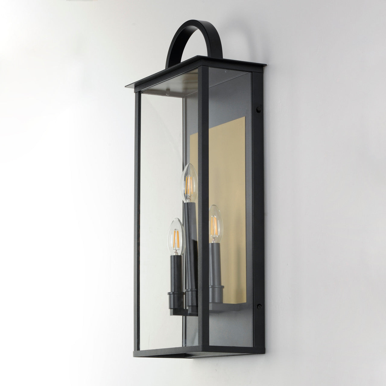 Maxim Manchester 3-Light Large Outdoor Wall Sconce in Black 30756CLBK