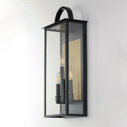 Maxim Manchester 3-Light Large Outdoor Wall Sconce in Black 30756CLBK