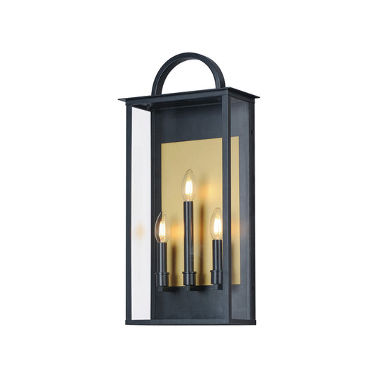 Maxim Manchester 3-Light Large Outdoor Wall Sconce in Black 30756CLBK