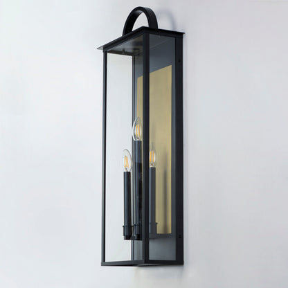 Maxim Manchester 3-Light X-Large Outdoor Wall Sconce in Black 30758CLBK