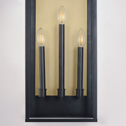 Maxim Manchester 3-Light X-Large Outdoor Wall Sconce in Black 30758CLBK