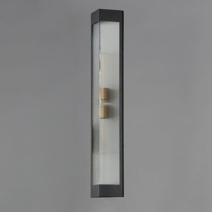 Maxim Triform 32" Outdoor Wall Sconce in Black / Antique Brass 30763CRBKAB