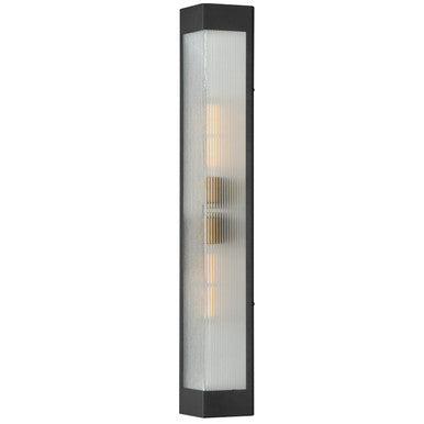 Maxim Triform 32" Outdoor Wall Sconce in Black / Antique Brass 30763CRBKAB