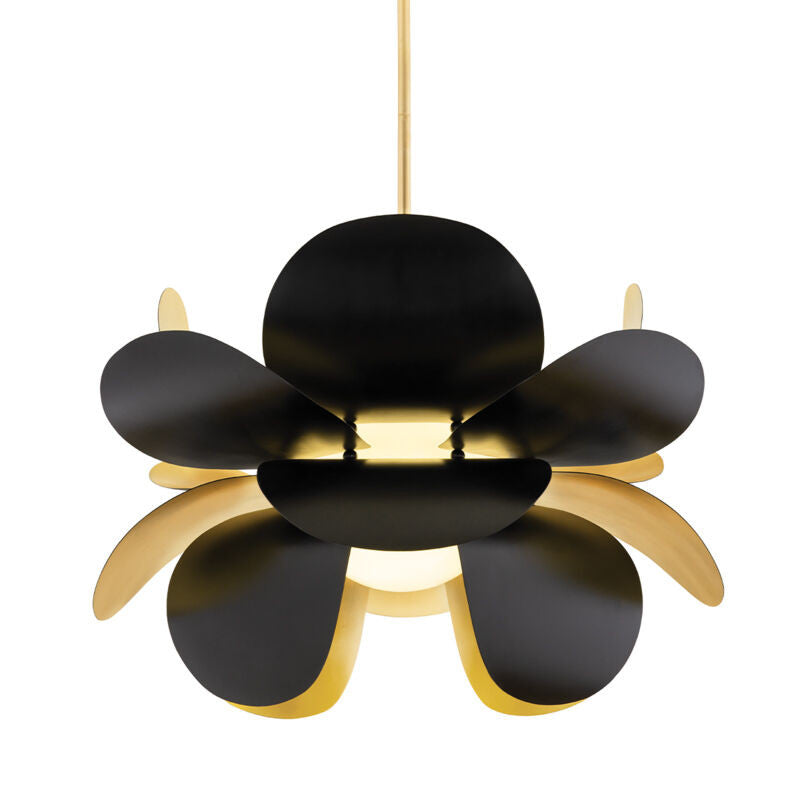 Corbett Lighting Ginger Chandelier in Gold Leaf/Black 308-71