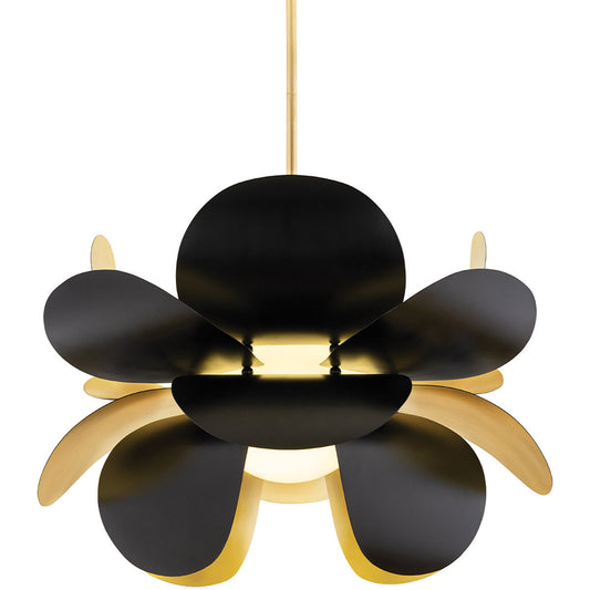 Corbett Lighting Ginger Chandelier in Gold Leaf/Black 308-71