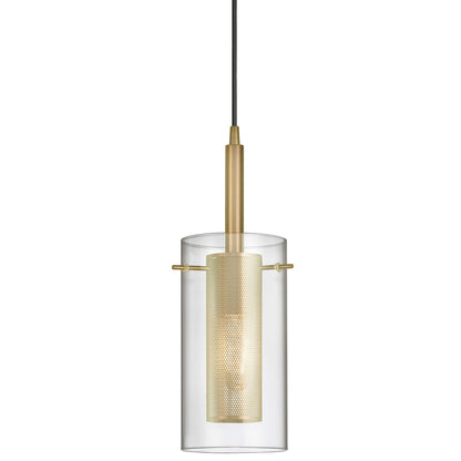 Dainolite 1 Light Incandescent Pendant, Aged Brass with Clear Glass 30961-CM-AGB