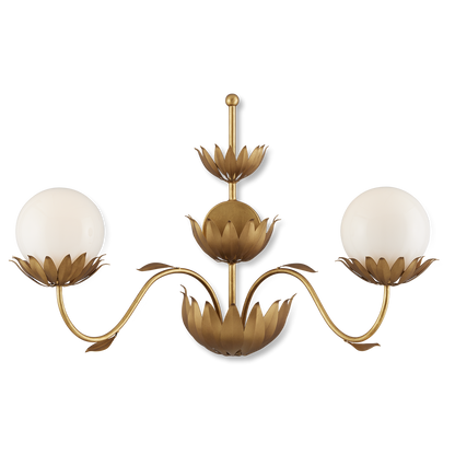 Currey & Co. Mirasole Gold 2-Light Wall Sconce 5000-0231