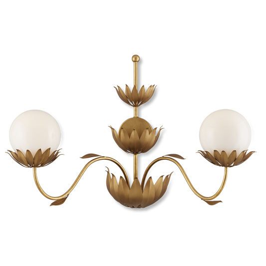 Currey & Co. Mirasole Gold 2-Light Wall Sconce 5000-0231