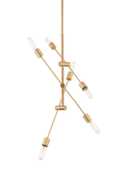 Visual Comfort Studio Sean Lavin Axis Six Light Medium Chandelier in Satin Brass 3100506-848