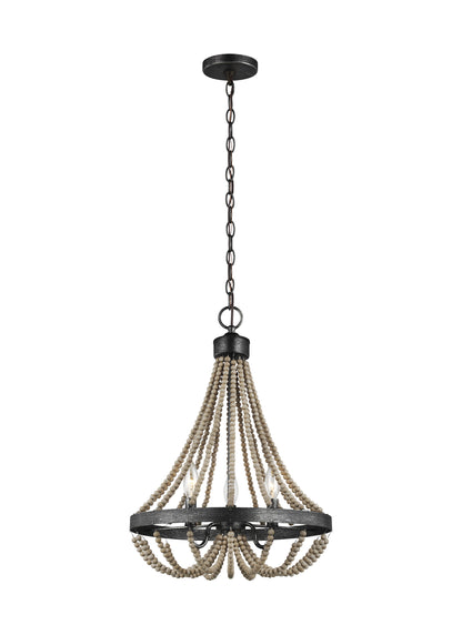 Generation Lighting Oglesby Three Light Chandelier in Washed Pine 3101903-872