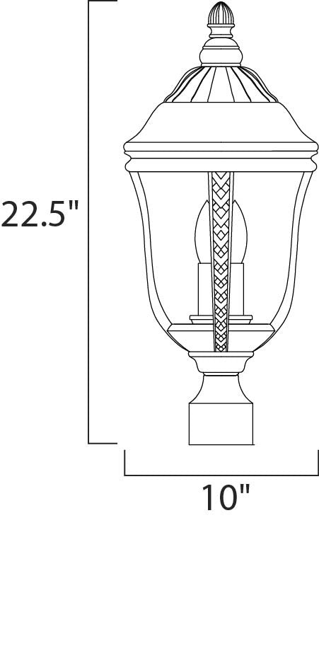 Maxim Whittier Cast 3-Light Outdoor Pole/Post Lantern in Earth Tone 3101WGET