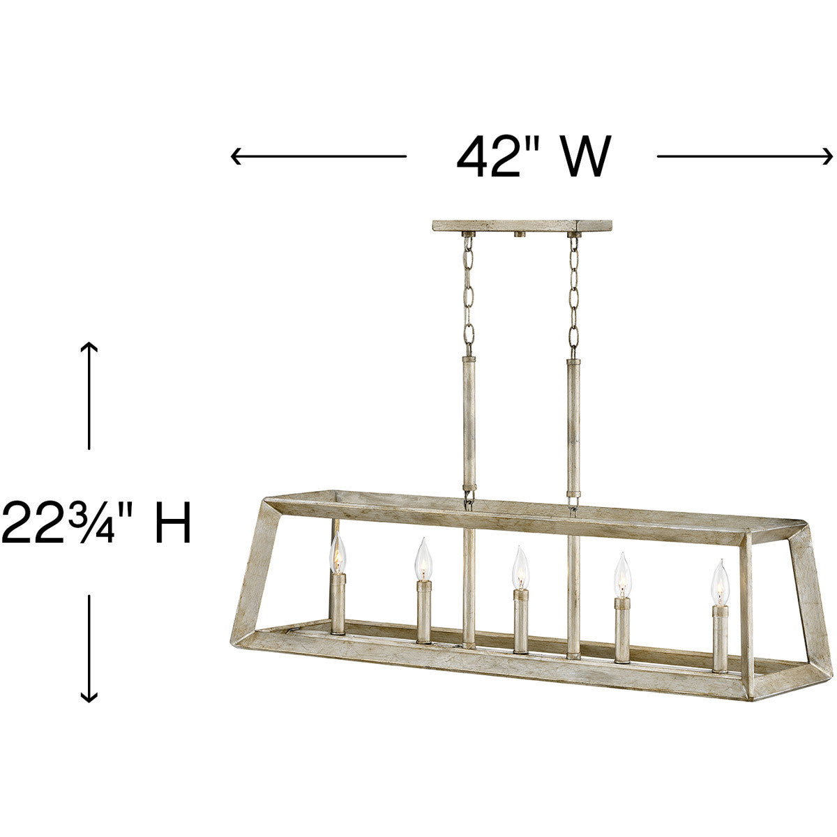 Hinkley Lighting Tinsley Five Light Linear Silver Leaf 3105SL