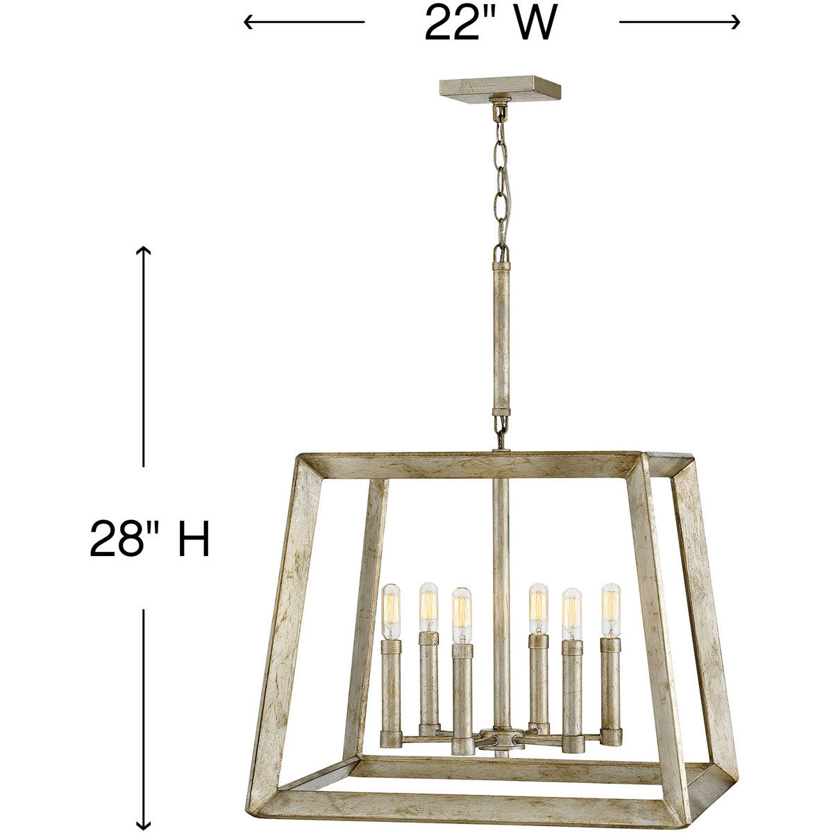 Hinkley Lighting Tinsley Medium Open Frame Silver Leaf 3106SL