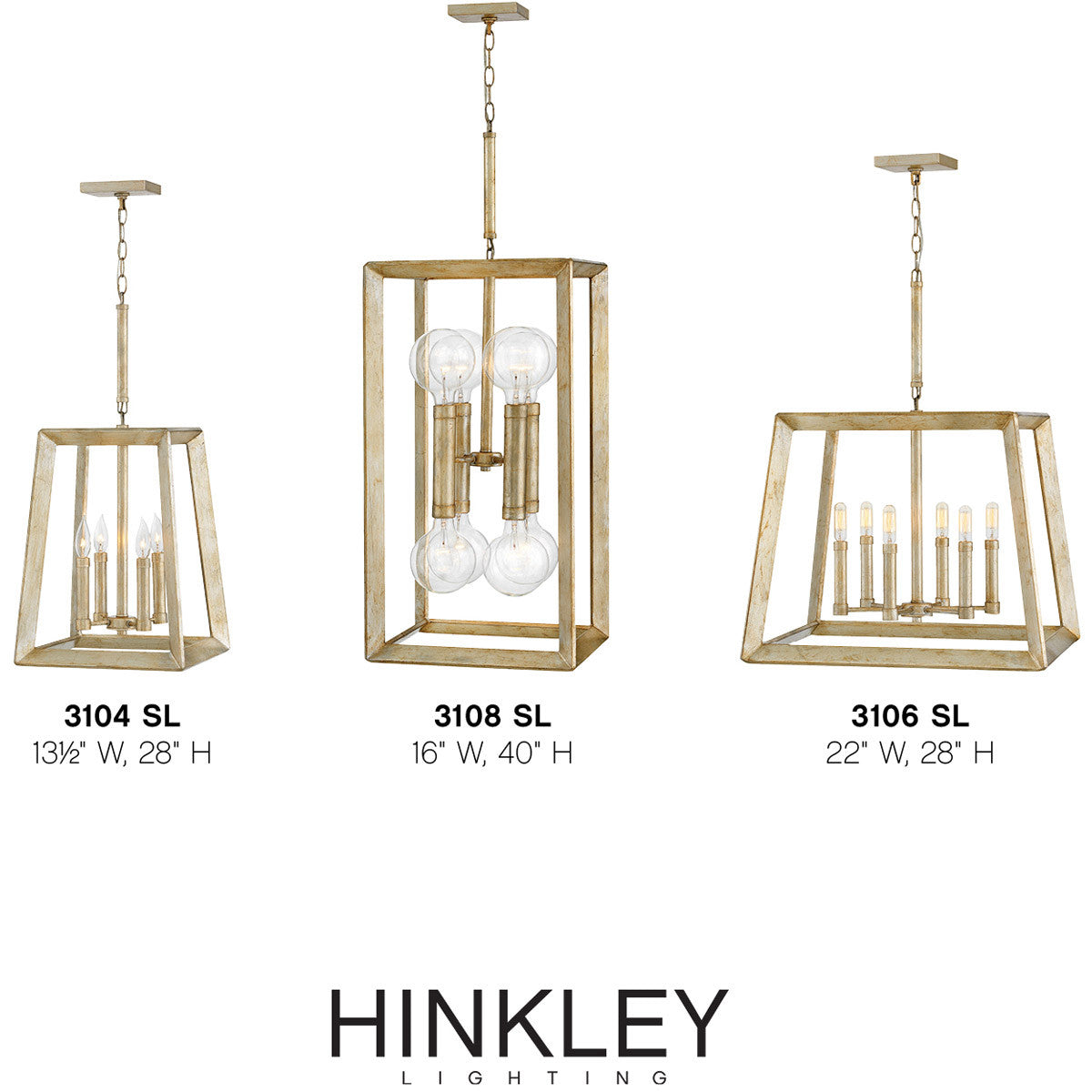 Hinkley Lighting Tinsley Large Open Frame Silver Leaf 3108SL