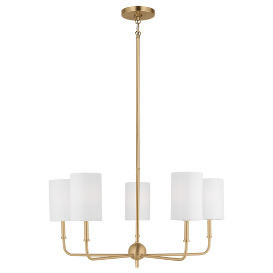 Visual Comfort Studio Chapman & Myers Wellfleet Cone Floor Lamp in Matte White and Burnished Brass CT1121MWTBBS1