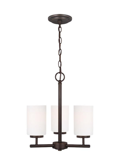 Generation Lighting Oslo Three Light Chandelier in Bronze 31160-710