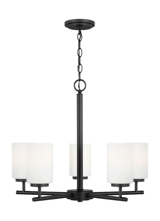 Generation Lighting Oslo Five Light Chandelier in Midnight Black 31161-112