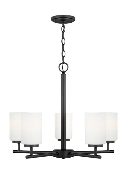 Generation Lighting Oslo Five Light Chandelier in Midnight Black 31161EN3-112