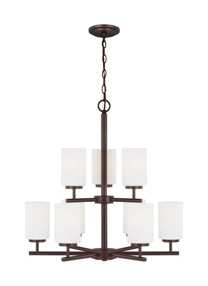 Generation Lighting Oslo Nine Light Chandelier in Bronze 31162-710