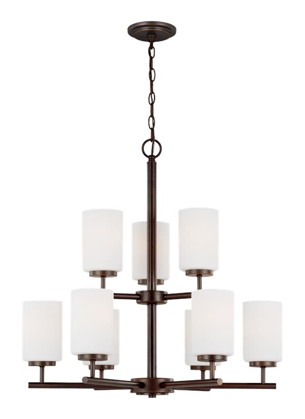 Generation Lighting Oslo Nine Light Chandelier in Bronze 31162-710