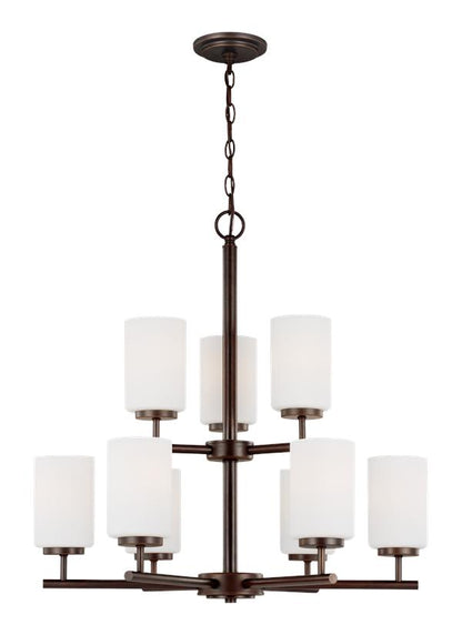 Generation Lighting Oslo Nine Light Chandelier in Bronze 31162-710