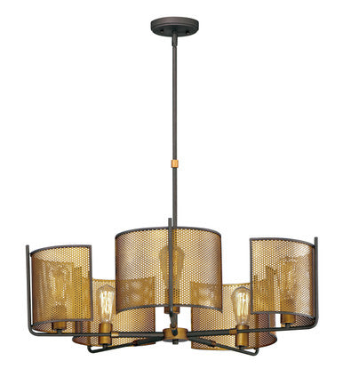 Maxim Caspian 5-Light Chandelier in Oil Rubbed Bronze / Antique Brass 31215OIAB