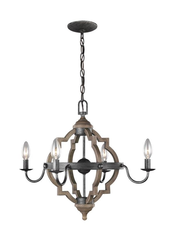 Generation Lighting Socorro Four Light Chandelier in Stardust 3124904-846