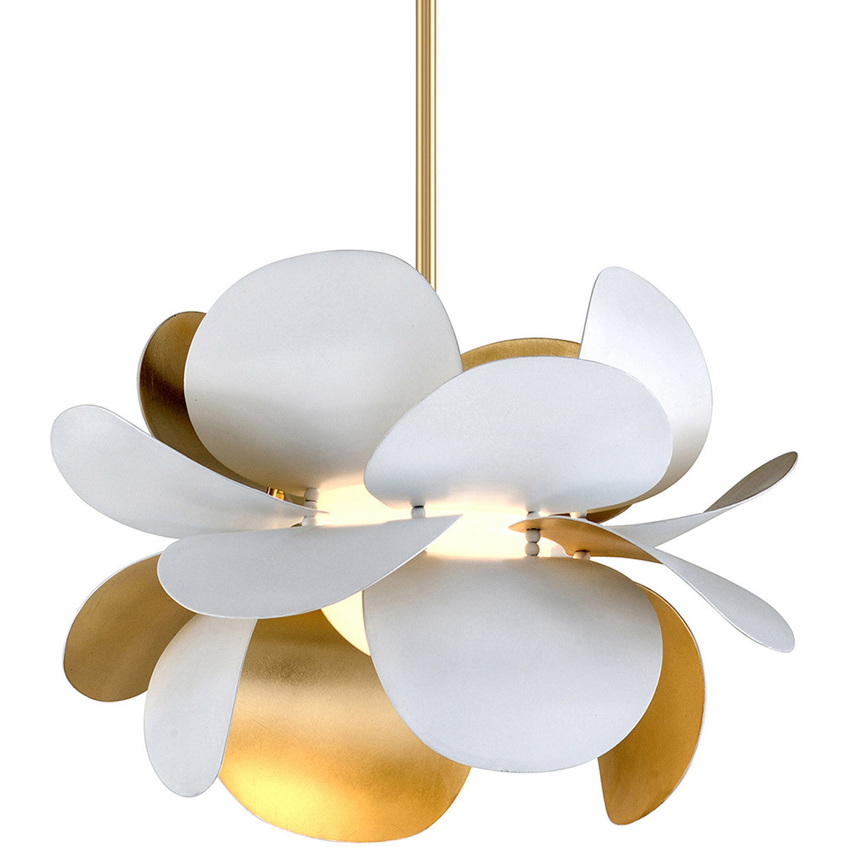 Corbett Lighting Ginger Chandelier in Gold Leaf/White 314-41