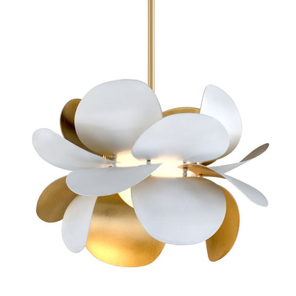 Corbett Lighting Ginger Chandelier in Gold Leaf/White 314-41