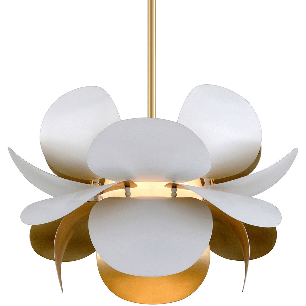 Corbett Lighting Ginger Chandelier in Gold Leaf/White 314-42