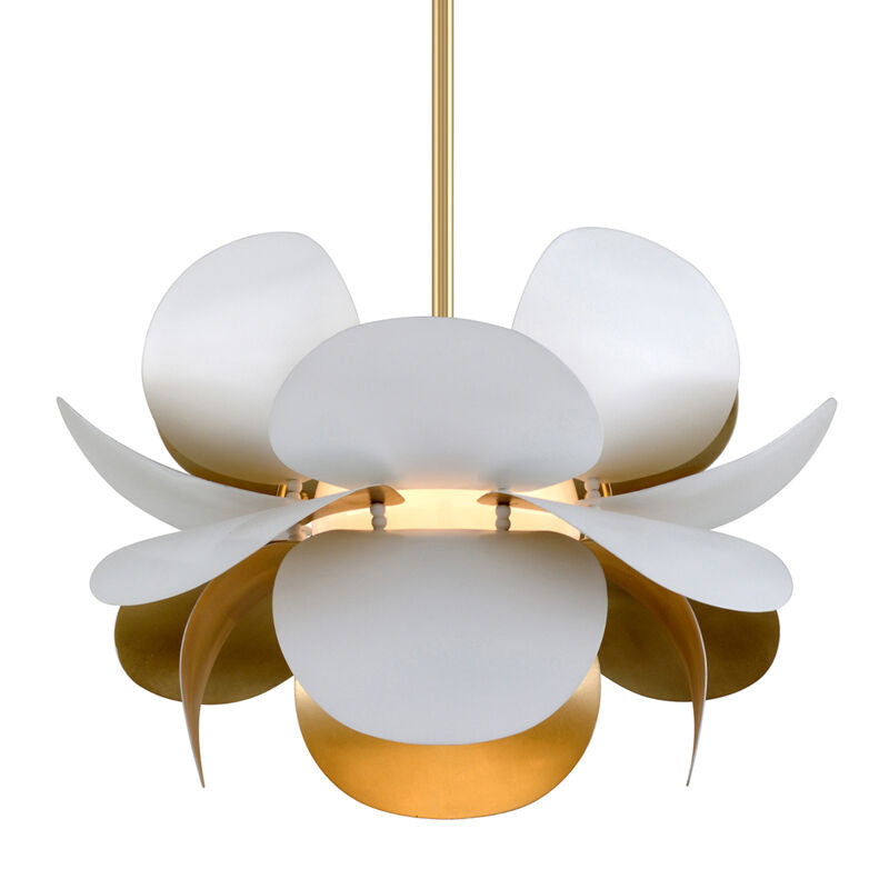 Corbett Lighting Ginger Chandelier in Gold Leaf/White 314-42