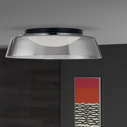 Dainolite 35W LED Flush Mount, Matte Black with Smoked Glass 3145-LEDFH18-SM-MB