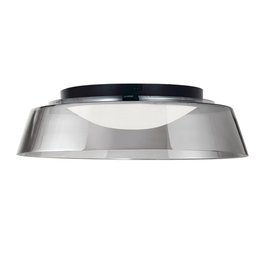 Dainolite 35W LED Flush Mount, Matte Black with Smoked Glass 3145-LEDFH18-SM-MB