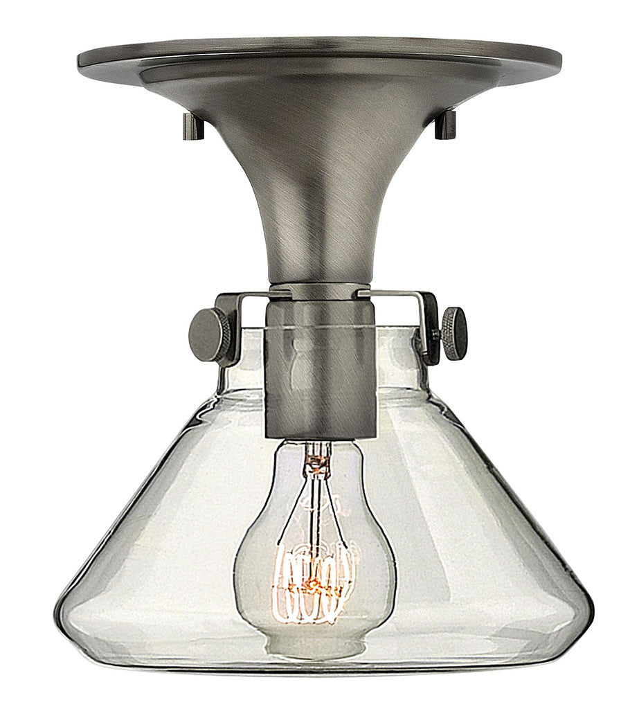 Hinkley Lighting Congress Small Retro Glass Flush Mount Antique Nickel 3146AN