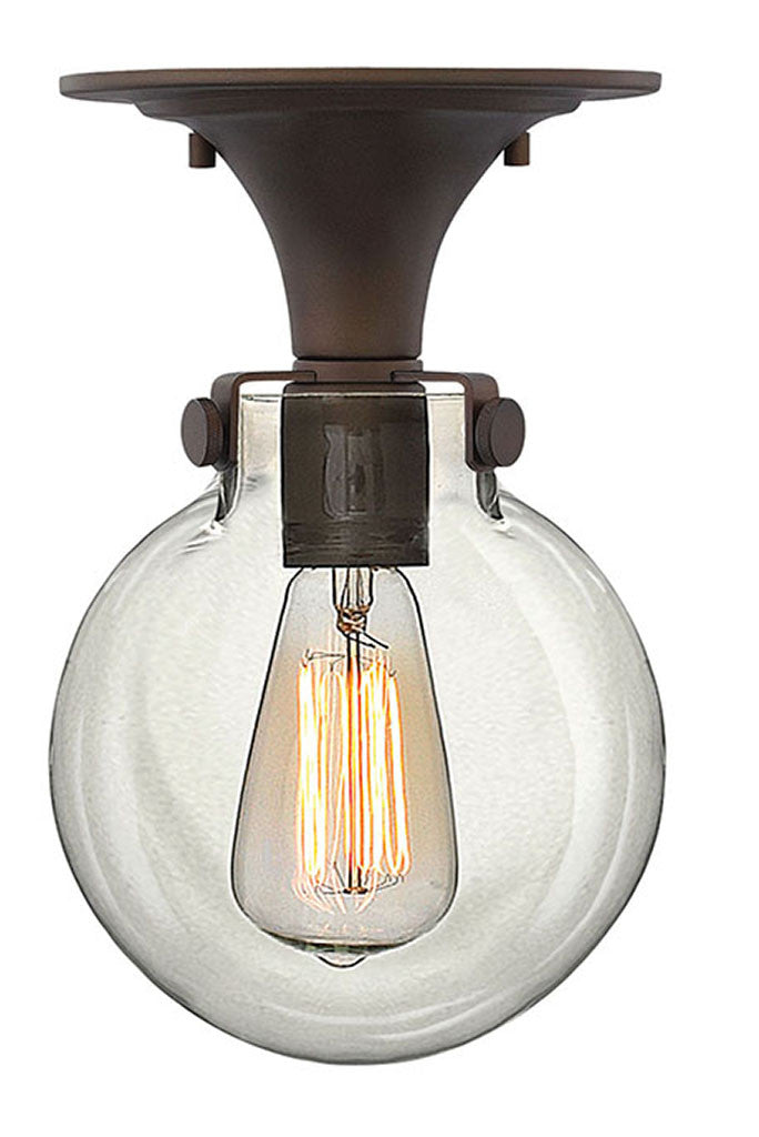 Hinkley Lighting Congress Globe Glass Flush Mount Oil Rubbed Bronze 3149OZ