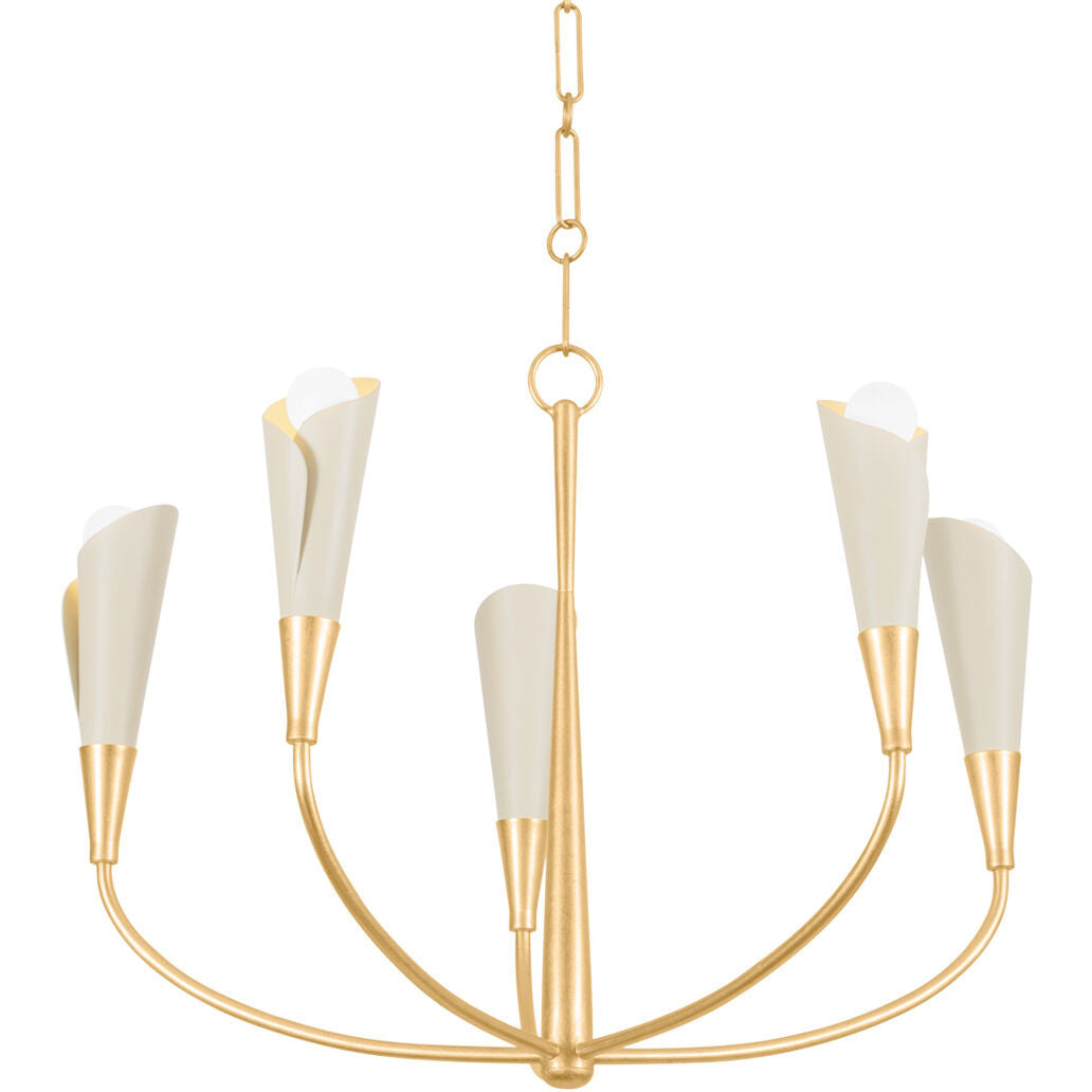 Hudson Valley Lighting Montrose Chandelier in VINTAGE GOLD LEAF/SOFT SAND 3155-VGL/SSD