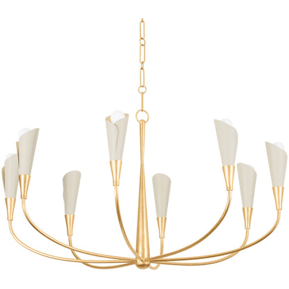 Hudson Valley Lighting Montrose Chandelier in VINTAGE GOLD LEAF/SOFT SAND 3158-VGL/SSD