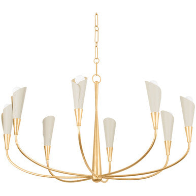 Hudson Valley Lighting Montrose Chandelier in VINTAGE GOLD LEAF/SOFT SAND 3158-VGL/SSD